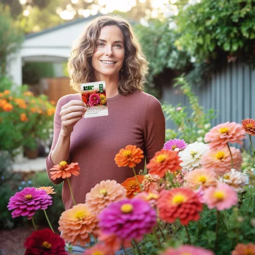 Vista 4 de 250 semillas de zinnia de California Giants para plantar, semillas de flores de primera calidad cultivadas en Estados Unidos sin OMG cultivadas