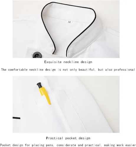 Vista 2 de Hotel Kitchen Restaurant Chef Coat ShortLong Sleeve Chef Jacket for Women Men Unisex Classic Chef Uniform
