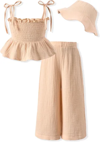 Vista 20 de Aalizzwell Traje de verano para niñas pequeñas con sombrero de 1 a 5 años