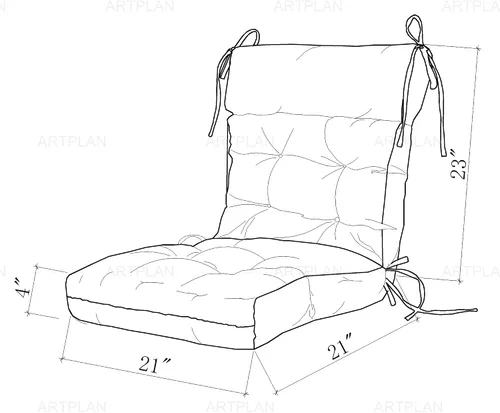 Vista 6 de ARTPLAN Cojines para exteriores de silla Adirondack con respaldo alto de mimbre copetudo para muebles de exterior