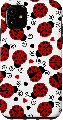 Vista 8 de Carcasa para iPhone 17 de mariquitas y corazones