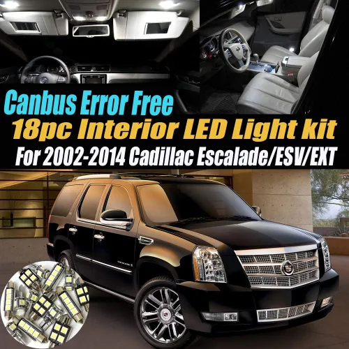 Vista 2 de Canbus - Kit de luces LED para interior de automóvil, 18 unidades, sin errores, 6000 K, compatible con Cadillac Escalade/ESV/EXT 2002-2014 equipado