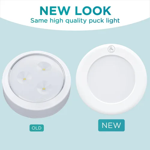 Vista 9 de Bright Evolution - Luces para debajo del gabinete, iluminación de gabinete a pilas con tecnología táctil, luces LED de disco para cocina