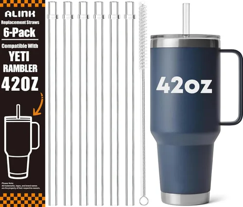 Vista 10 de ALINK Pajitas reutilizables para vaso Yeti Rambler de 25 onzas y 26 onzas, popotes transparentes de repuesto de plástico duro Tritan de 8.77