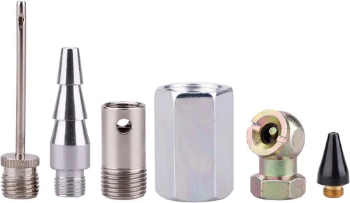 Vista 7 de 1/4" NPT kit de accesorios - 20 unidades, kit de herramientas para manguera de compresor de aire con manguera con bobina/pistola de aire/manómetro