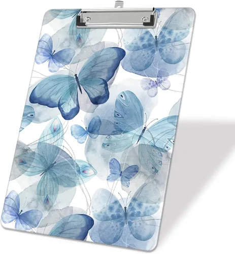 Vista 26 de Portapapeles de plástico A4, lindo portapapeles con clip tamaño carta estándar 9 x 12.5 pulgadas, decorativo para oficina para estudiantes, mujeres