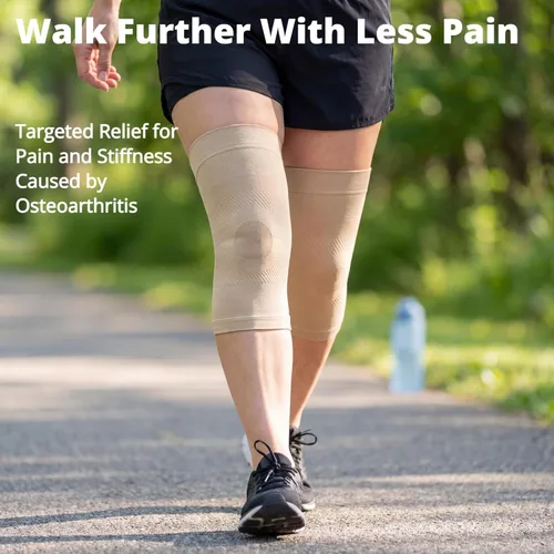 Vista 6 de Rodilleras de compresión, 1 par, se pueden llevar debajo de los pantalones, 20-30mmHg Rodillera de apoyo fuerte para unisex, soporte de rodilla