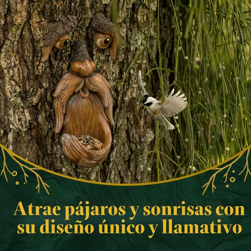 Vista 3 de Cara de árbol, caras de árbol al aire libre, arte de árbol, decoraciones de árbol al aire libre, caras de árbol, decoración de tocón de árbol, cara