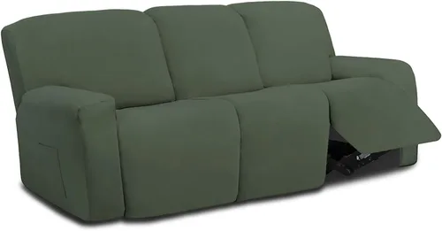 Vista 52 de Easy-Going - Funda elástica de microfibra para sofá reclinable seccional, suave vellón ajustable a tu sofá de 2 cuerpos, lavable, protector