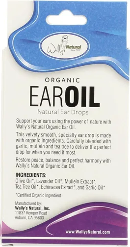 Vista 3 de Wally's Natural Products, Aceite orgánico para el oído con ajo y gordolobo, 1 fl oz - 2pc