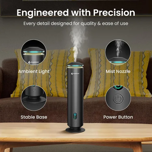 Vista 3 de GentleJet MajesticMist Difusor de aceite esencial sin agua para habitaciones grandes (1000 pies cuadrados), máquina de aroma nebulizador de aire