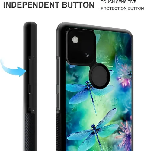 Vista 25 de Compatible con Google Pixel 4A 5G Mobile Case Creative Acrylic Panel trasero Silicona Protección Grip especialmente diseñado para Google Pixel 4A 5G