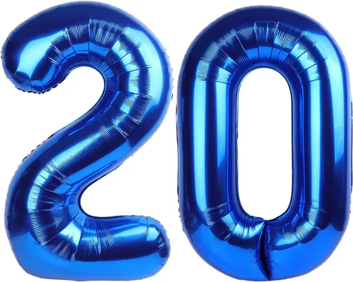 Vista 24 de Globos con números de 40 pulgadas, color negro, para decoraciones de cumpleaños de 10 a 100 años Jumbo 40In & Vibrant Color, With Hanging Holes
