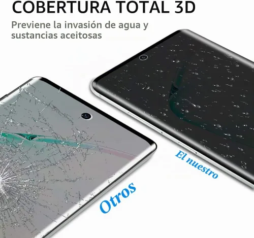 Vista 5 de Fotbor Paquete de 2 protectores de pantalla de vidrio para Samsung Galaxy Note 10 Plus Funda de cobertura completa antiarañazos de dureza 9H