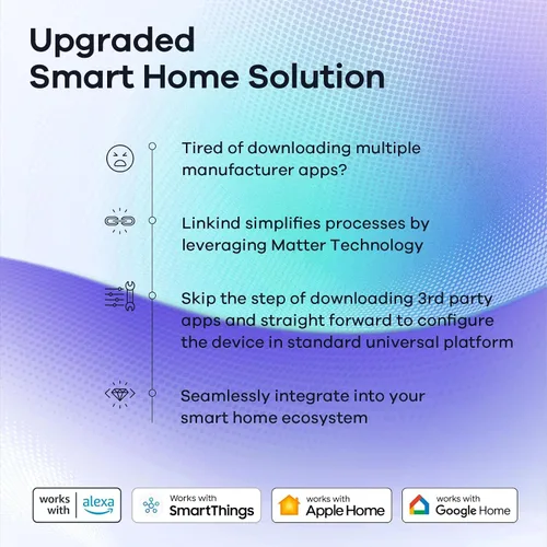 Vista 8 de Bombilla Inteligente Linkind Matter, 1100LM 75W Bombillas Inteligentes que Funcionan con Alexa/Apple Home/Google Home/SmartThings, Bombillas LED