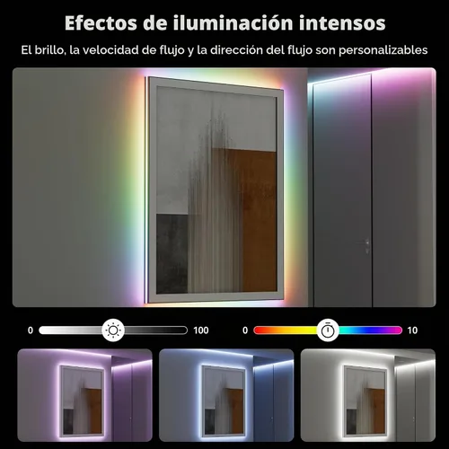 Vista 6 de MIWISE Tira de luces LED COB USB de 5 V, tira LED RGB inteligente IC con control de aplicación, sincronización de música direccionable por