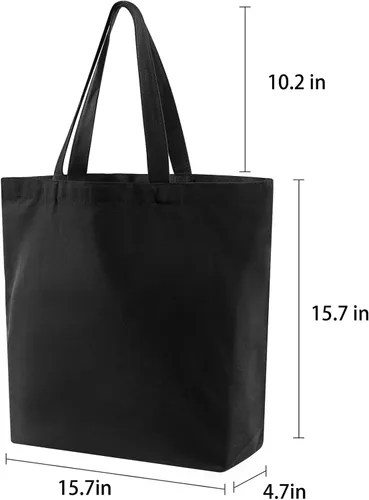 Vista 2 de Veyist 2 bolsas de lona grandes reutilizables, bolsas de lona multiusos en blanco, adecuadas para proyectos de bricolaje, comestibles, compras.