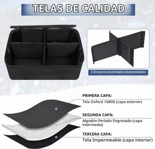 Vista 7 de IBVIVIC Bolsa para Focos de 4 Par 5/16' Pañalera Acolchada para Iluminación de Escenario con Separadores, Asa, Correas, Negra