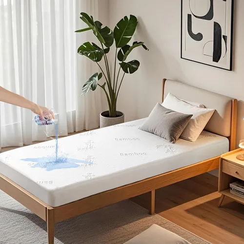 Vista 9 de BEDLORE Protector de Colchón Impermeable Tamaño Twin de Viscosa Derivada de Bambú, Funda de Colchón Suave Ajustable con Bolsillo Profundo de 6"-15
