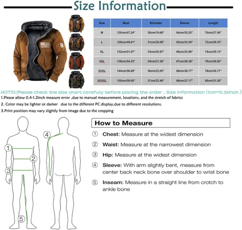 Vista 4 de mrcmuu Chaqueta azteca para hombre, talla grande, abrigo con forro de sherpa, cremallera completa, abrigo, con estampado azteca occidental