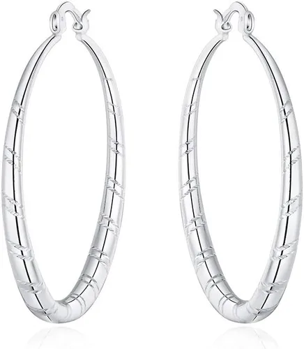 Vista 4 de Saengthong - aretes de aro de plata fina 925, para mujer, joyería de boda, NA, Saengthong