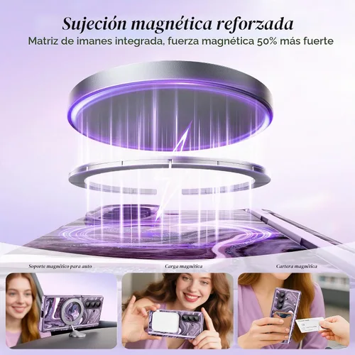 Vista 4 de GVIEWIN Funda para Z Fold 7 con protector de pantalla de privacidad [compatible con Magsafe] [Soporte integrado] Funda magnética de cuerpo completo