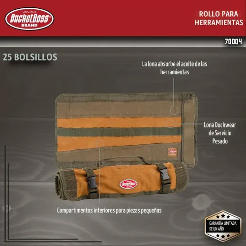 Vista 2 de Bucket Boss - Rollo de herramientas, bolsas de herramientas - Serie original (70004), marrón