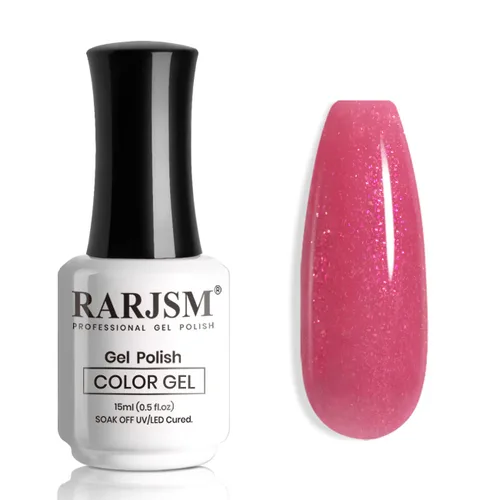 Vista 15 de RARJSM Esmalte de uñas en gel color albaricoque, dorado con brillantina, neutro, transparente, color nude, esmalte de gel para remojar para remojar