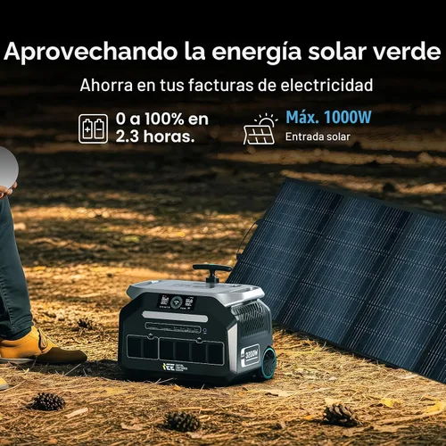 Vista 4 de Estación de energía portátil IEE de 3200 W P3200, generador solar de 2048 Wh, carga de CA de 1800 W y carga solar de 1000 W, estación de energía