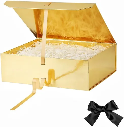 Vista 16 de GoooodGift Caja de regalo grande azul, 1 paquete de 13.5 x 11 x 5.3 pulgadas, caja de regalo de lujo para regalos con tapa de cierre magnético