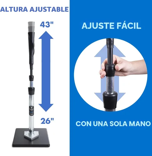 Vista 4 de Tanner Tee The Original Batting Tee – Tee de bateo profesional ajustable para béisbol y softbol, eje de acero, base compuesta, parte superior