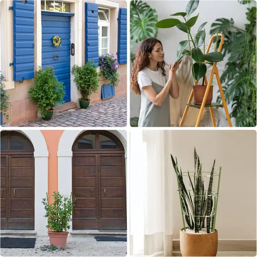 Vista 7 de Kgozwon Paquete de 4 jaulas de soporte para plantas de tomate para jardín, enrejado de 18 pulgadas para plantas trepadoras, estacas de plantas
