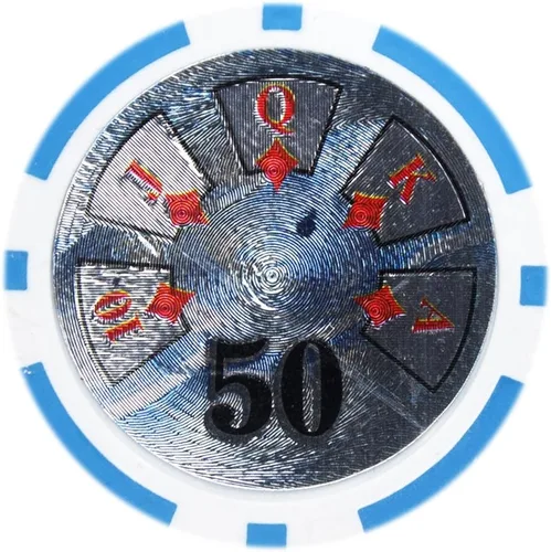 Vista 5 de Brybelly Ben Franklin Poker Chip - Compuesto de arcilla pesada de 0.49 oz, paquete de 50