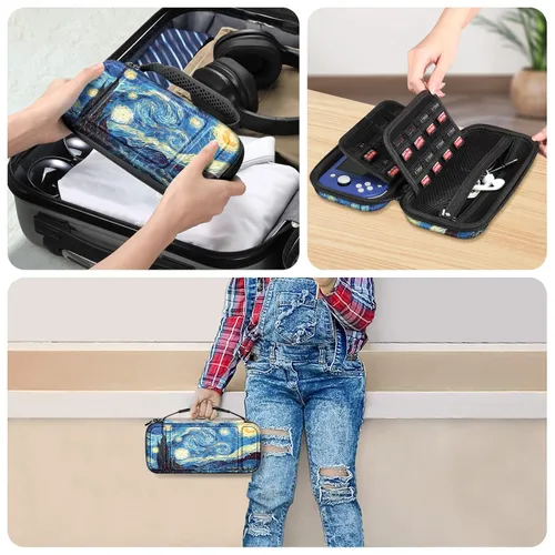 Vista 7 de Fintie - Funda para Nintendo Switch Lite 2019 (resistente a los golpes), con 15 ranuras para tarjetas de juego y 2 ranuras para tarjetas micro SD
