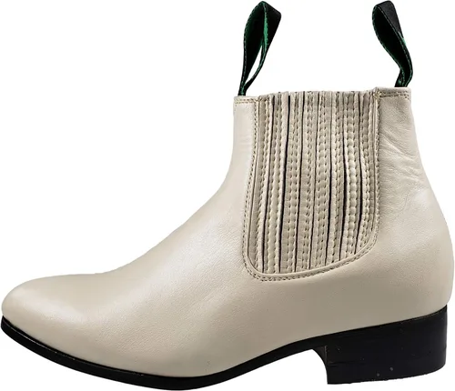 Vista 2 de Botin Charro La Barca 500 Tradicional Botines Cuero Color Hueso