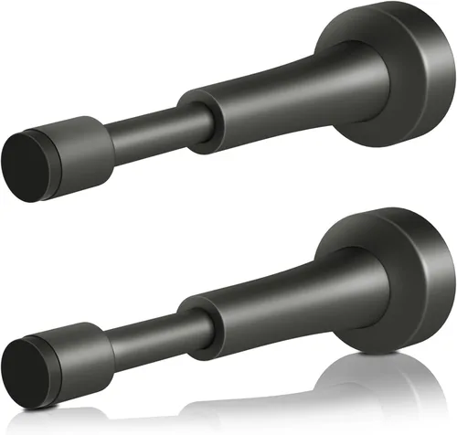 Vista 21 de Topes de puerta mate negros para pared - Tope de puerta de resorte de 4.33 pulgadas para la parte inferior de la puerta, tope de puerta de aluminio