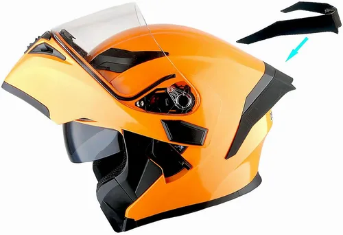 Vista 19 de 1Storm Casco modular de cara completa para motocicleta con doble visera abatible y protector solar: HB89 Flecha Azul