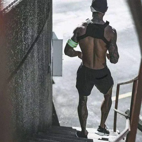 Vista 4 de CYF Pantalones cortos de correr 2 en 1 para hombre con bolsillos de secado rápido transpirables para entrenamiento de gimnasio activo