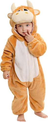 Vista 9 de Disfraz unisex de animal para bebé, con capucha, mameluco para cosplay Amarillo pato