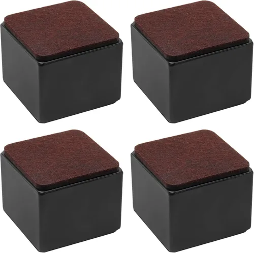 Vista 10 de Bonsicoky Elevadores de cama autoadhesivos para muebles, color negro, 4 piezas, redondos, 1/2" de alto Elevadores de mesa redondos, añade 1/2