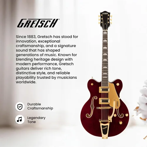 Vista 10 de Gretsch G5422TG Guitarra eléctrica electromática clásica de doble corte con Bigsby - Mancha de nogal