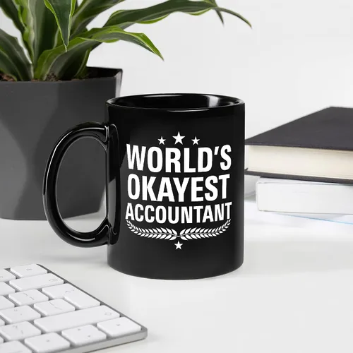 Vista 2 de Fantastic Gifts World's Okayest - Taza de contabilidad para regalo para compañeros de trabajo, regalo para miembros de la familia, regalos