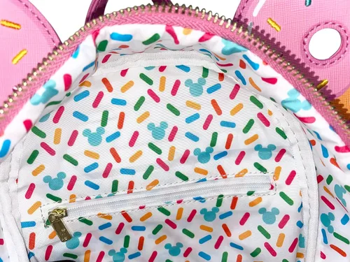 Vista 5 de Loungefly Disney Mickey Mouse Cupcakes and Donuts - Bolso de hombro con doble correa para mujer, Rosado