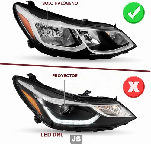Vista 2 de JSBOYAT Compatible con el conjunto de faros delanteros Chevy Cruze 2016-2019 de repuesto, halógeno, no proyector, faro delantero estilo OE, lado