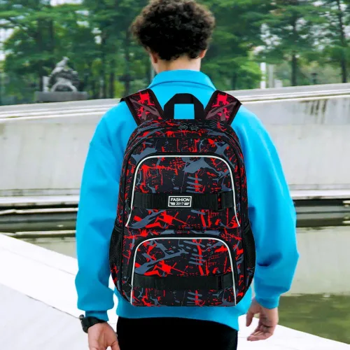Vista 16 de Mochila para laptop, 16 pulgadas, bolsa escolar y bolsa de almuerzo, mochilas resistentes al agua para adolescentes, niñas, mujeres, estudiantes