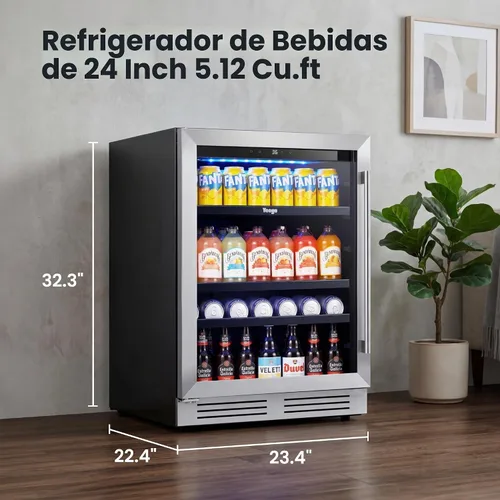 Vista 2 de Yeego Refrigerador de bebidas de 24 pulgadas - Refrigerador de bebidas