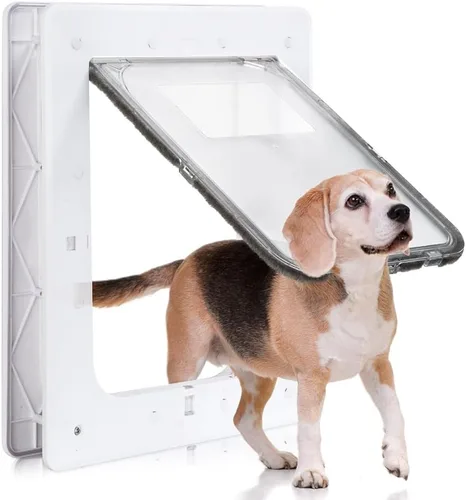 Vista 8 de Puerta para mascotas, puerta de plástico duradero para perros, marco interior de 16.7 x 11.7 pulgadas para perros grandes y mascotas, fácil