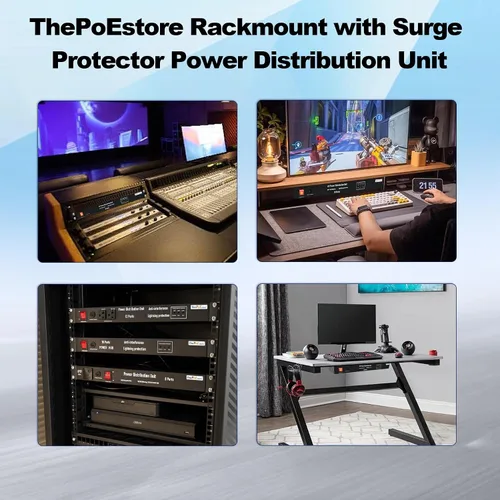 Vista 7 de Regleta de alimentación horizontal PDU de 19 pulgadas para montaje en rack - Protector de sobretensiones Para servidores de red, 10 tomacorrientes