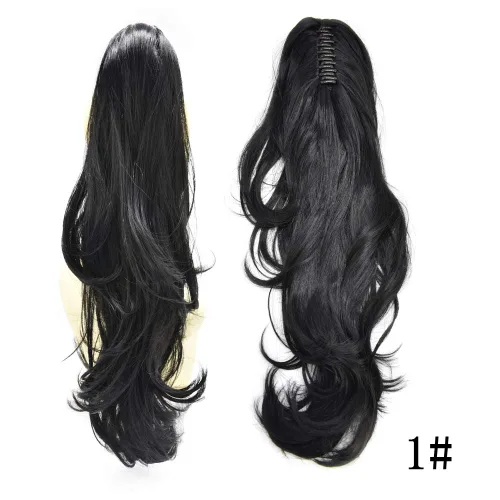 Vista 2 de Extensión de cola de caballo sintética para mujer, con cordón ajustable, pinza de mandíbula, larga, rizada, ondulada, cola de caballo, uso diario