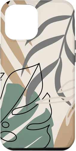 Vista 26 de Funda abstracta minimalista exótica para iPhone 16 Tropical Botanical Beige Brown